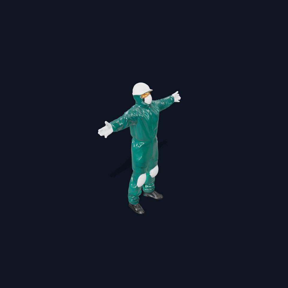 Green Protective Suit model pack