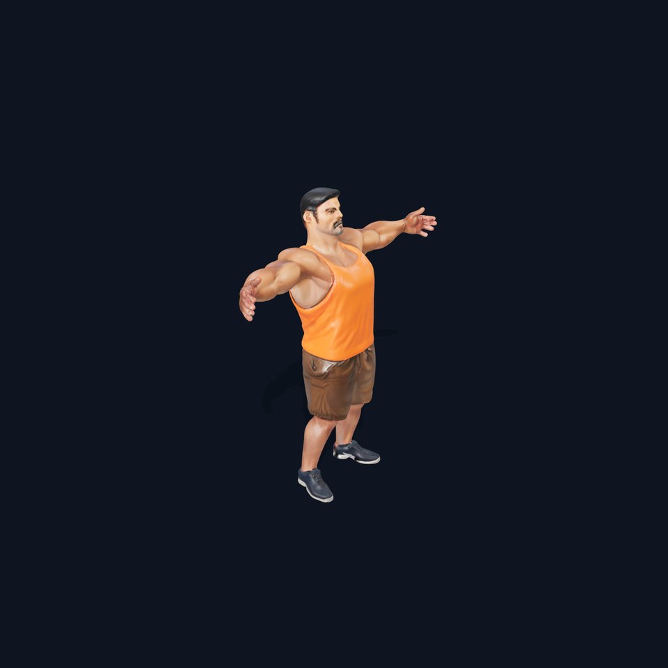 Orange Tank Athlete model pack