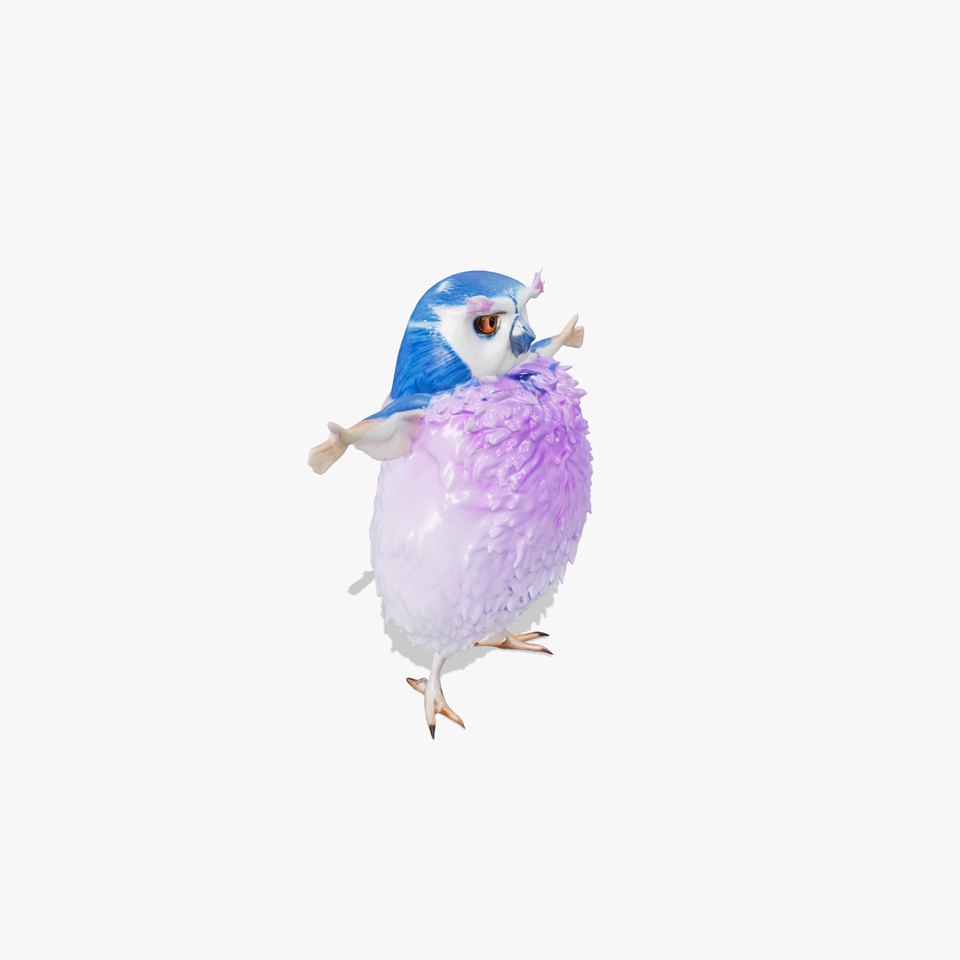 Purple Fluffy Owl model pack viewer poster