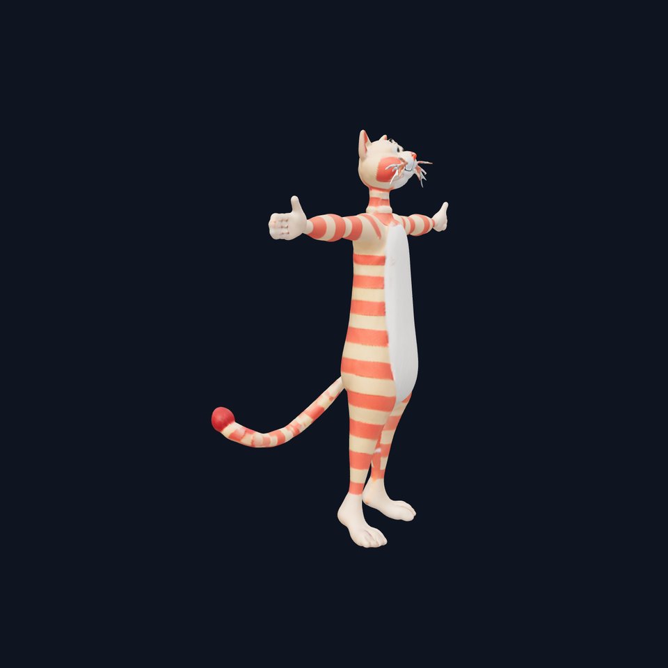 Striped Ginger Cat model pack