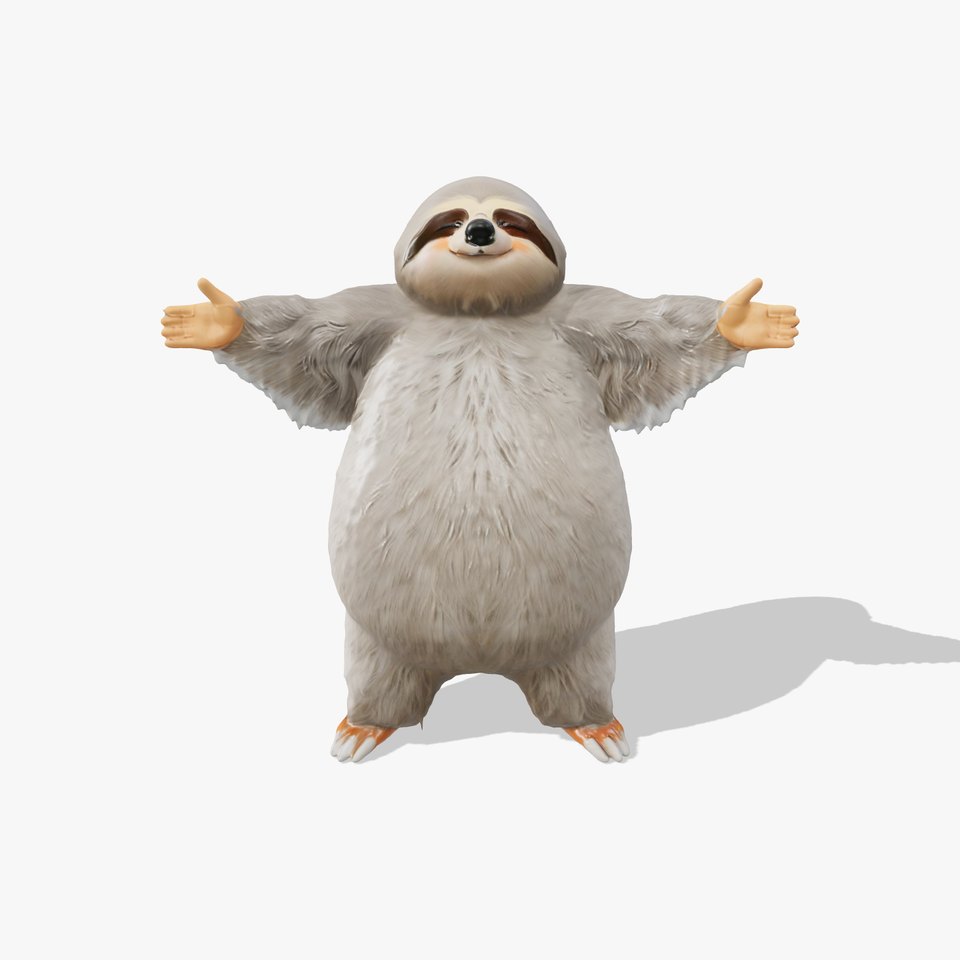 Animated Sloth Character model pack