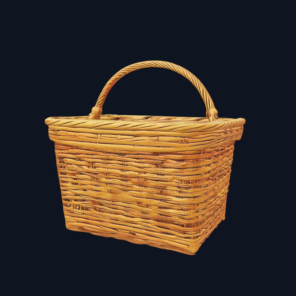 Natural Wicker Basket model pack
