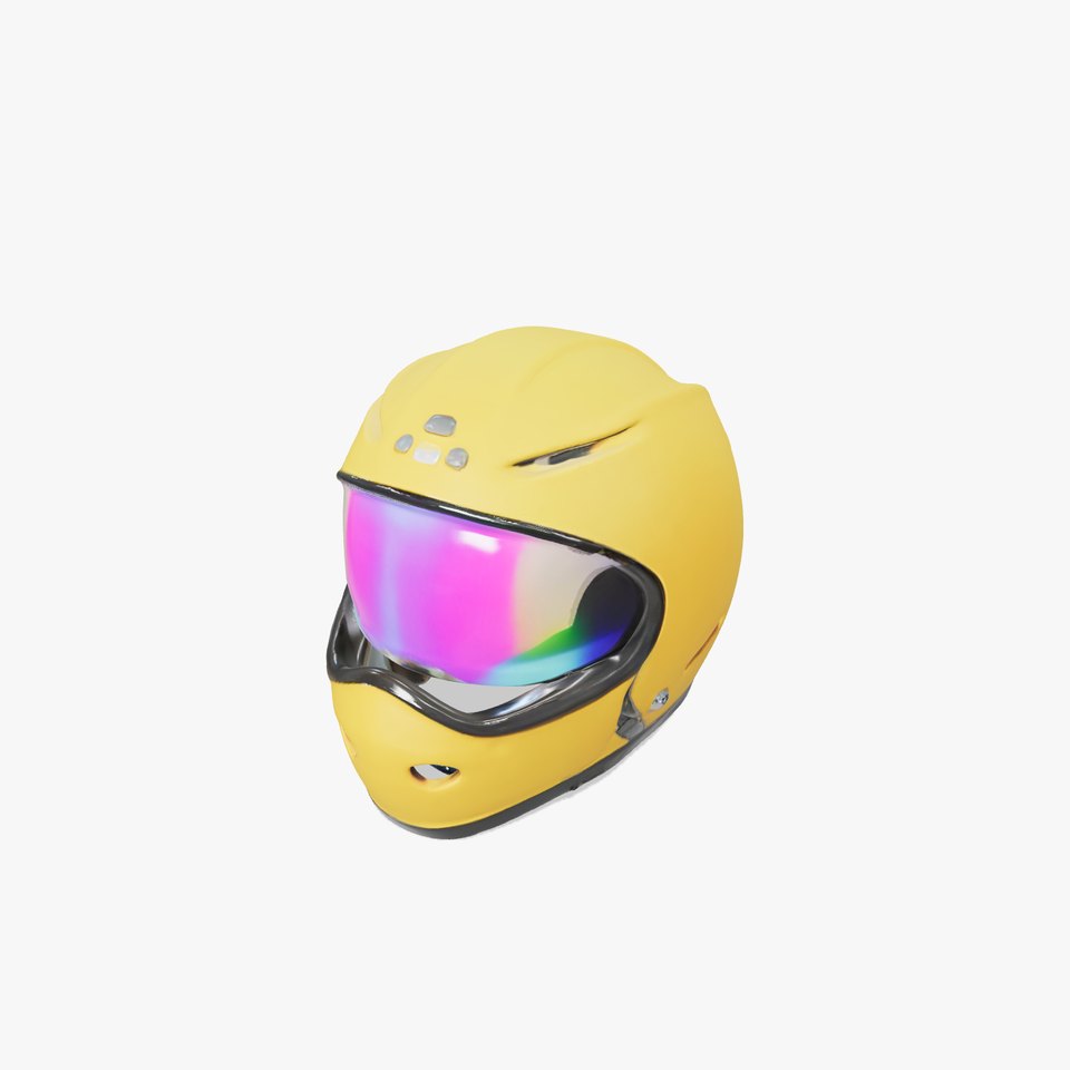 Yellow Racing Helmet model pack