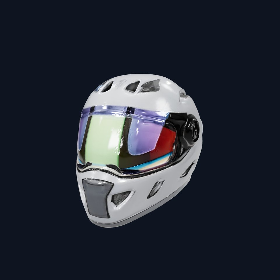 Sleek Silver Helmet model pack