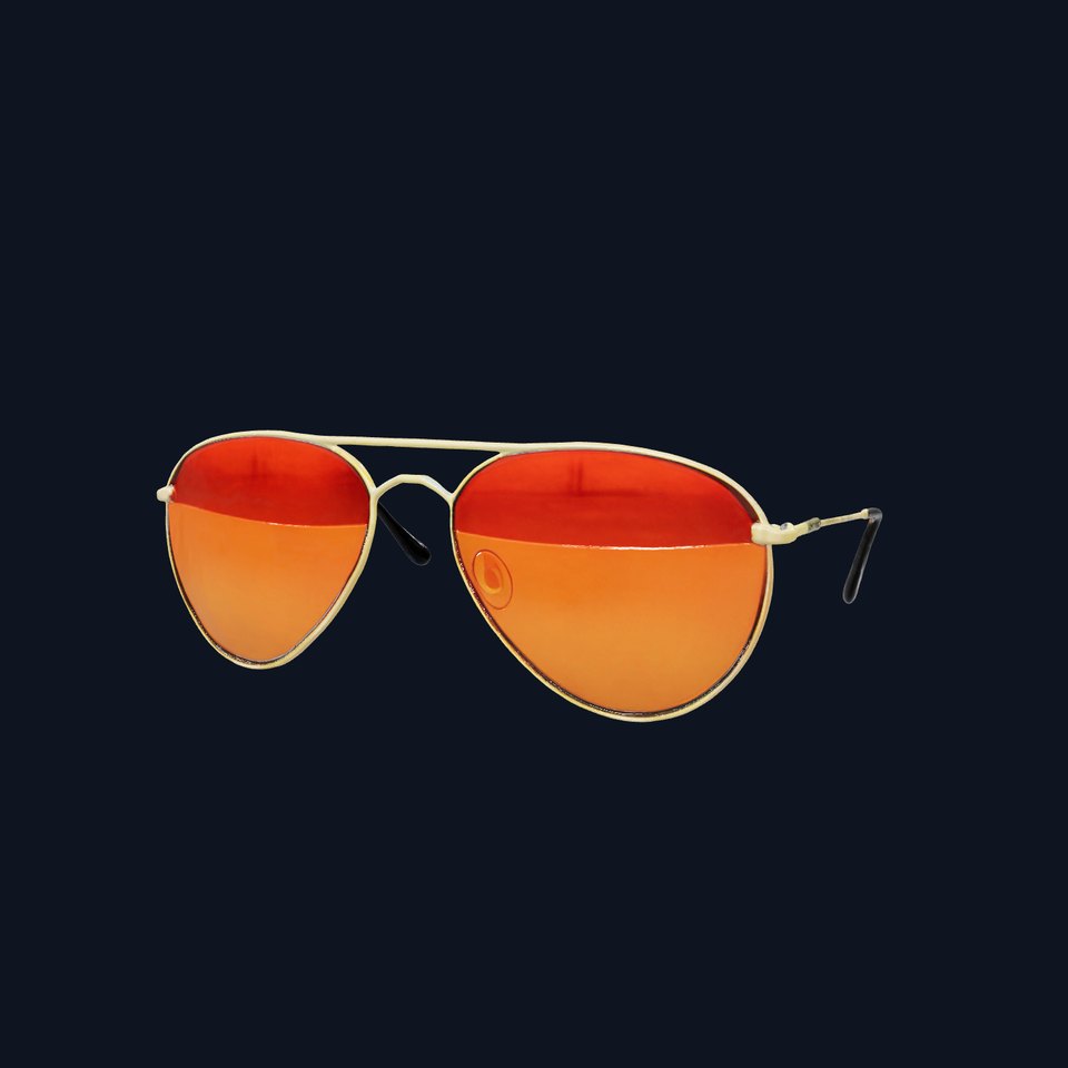 Golden Aviator Sunglasses model pack