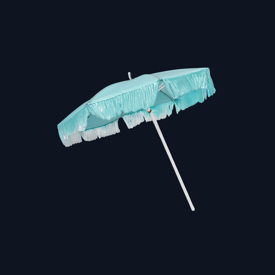Teal Fringe Parasol model pack
