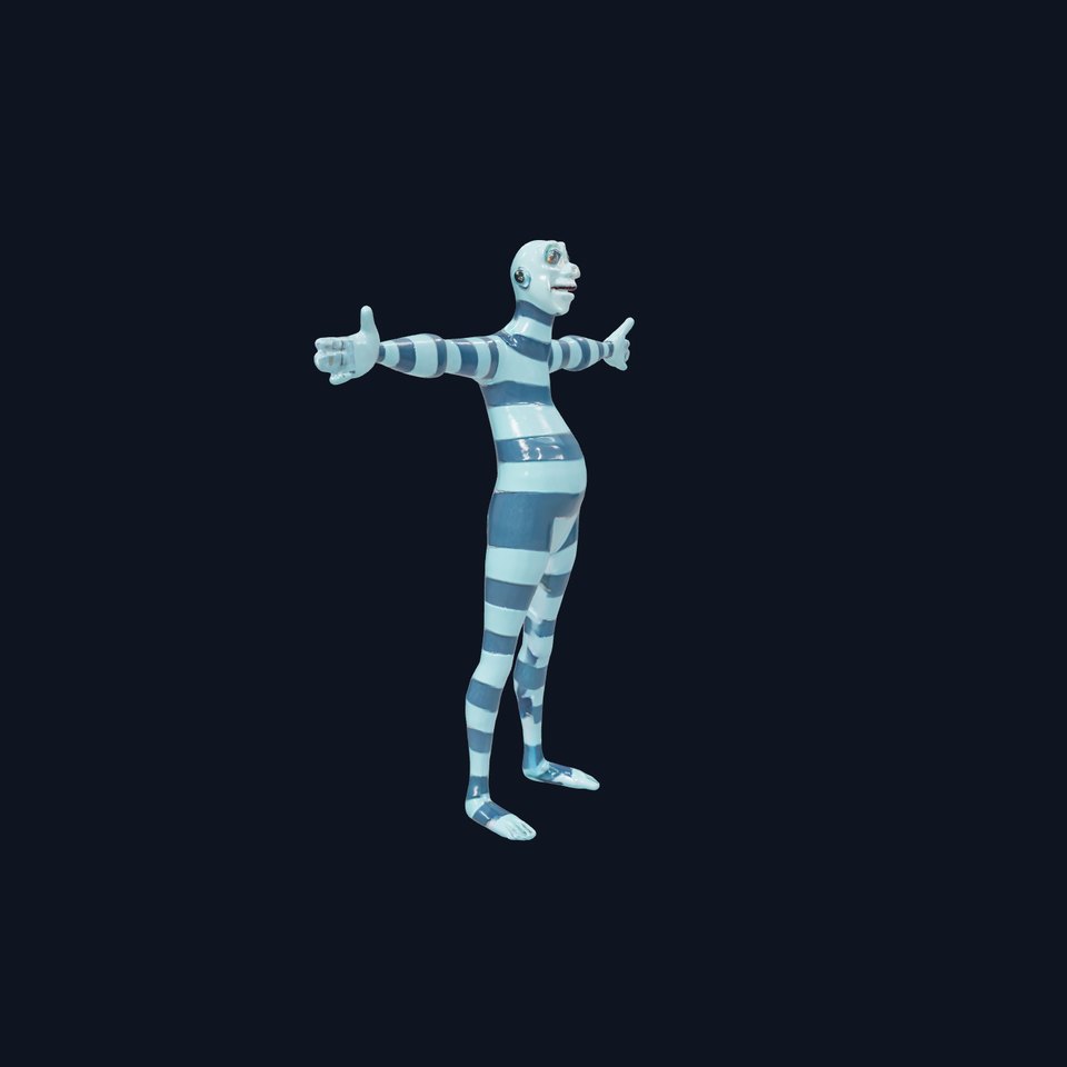 Striped Blue Character model pack