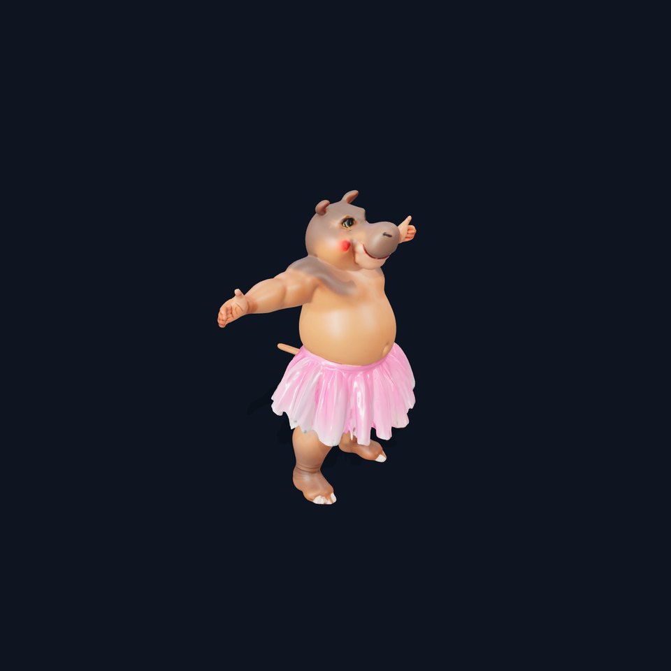 Hippo Ballerina Costume model pack