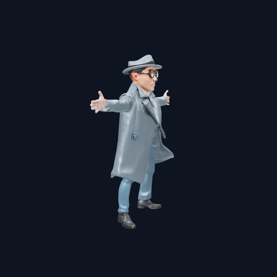 Gray Detective Outfit model pack viewer poster