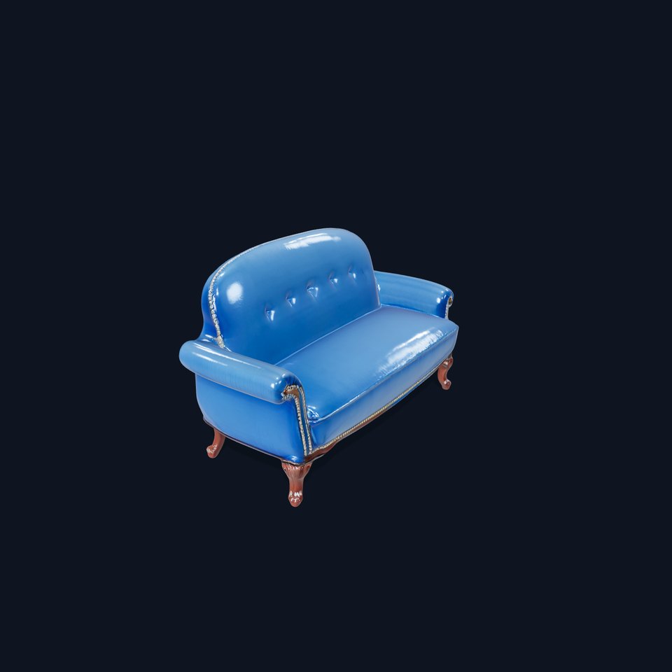 Elegant Blue Sofa model pack