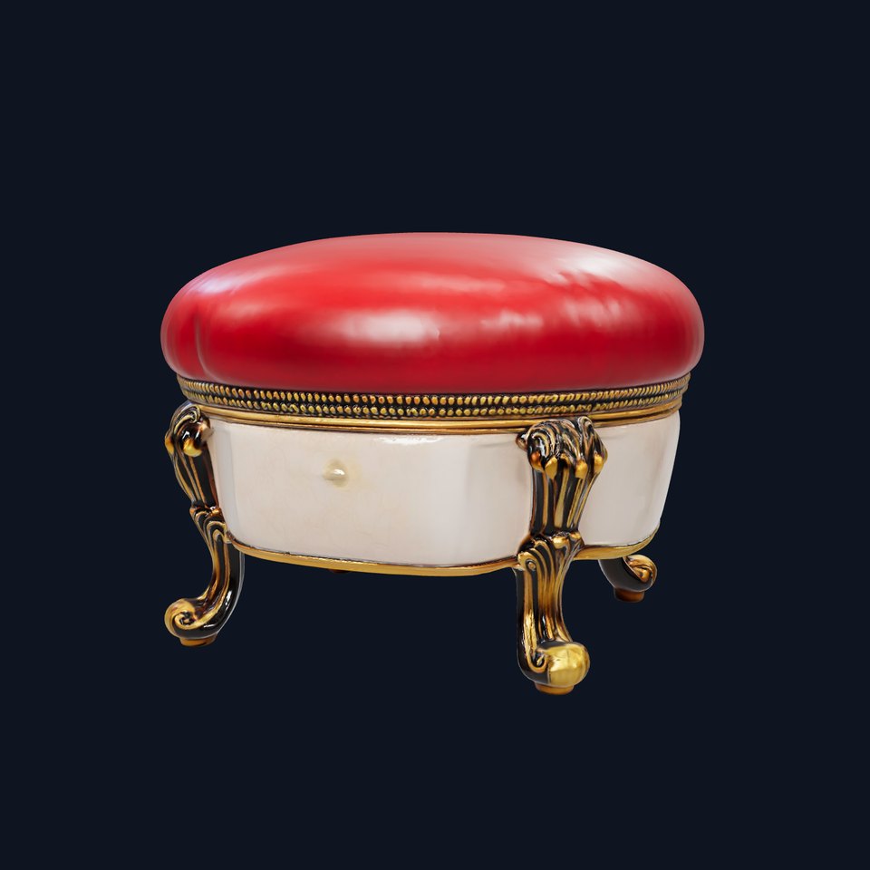 Elegant Red Ottoman model pack