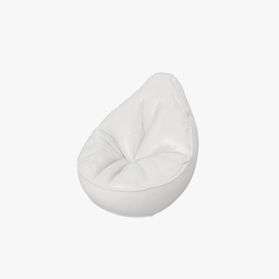 Plush White Beanbag model pack