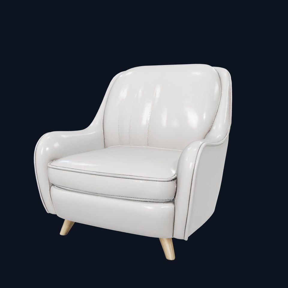 Elegant Grey Armchair model pack