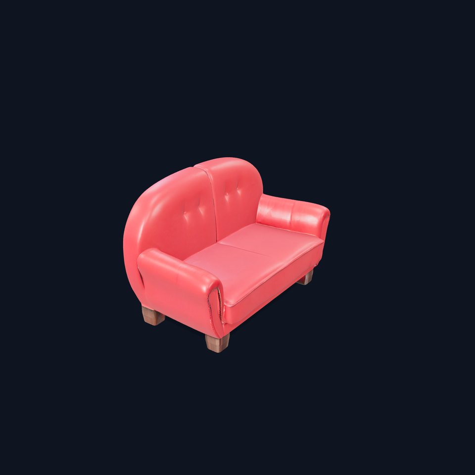 Red Velvet Sofa model pack