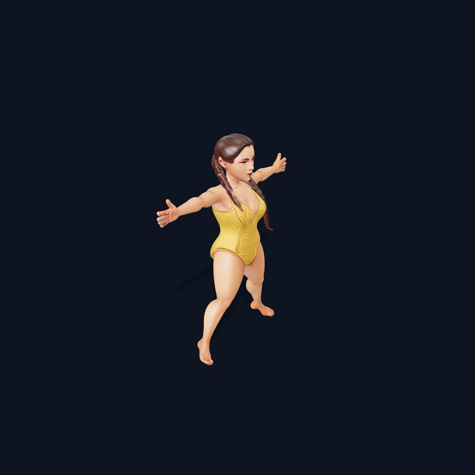 Shiny Gold Swimsuit Character model pack