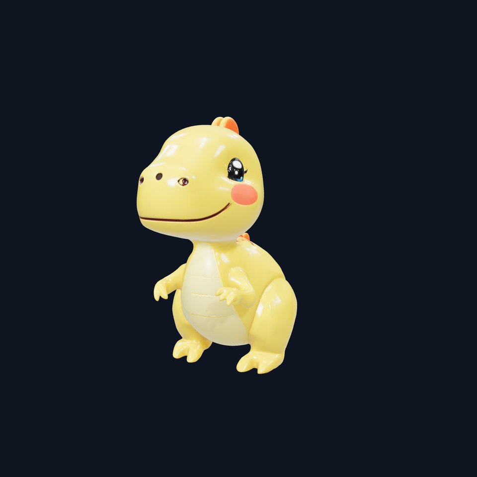 Cheerful Yellow Dinosaur model pack