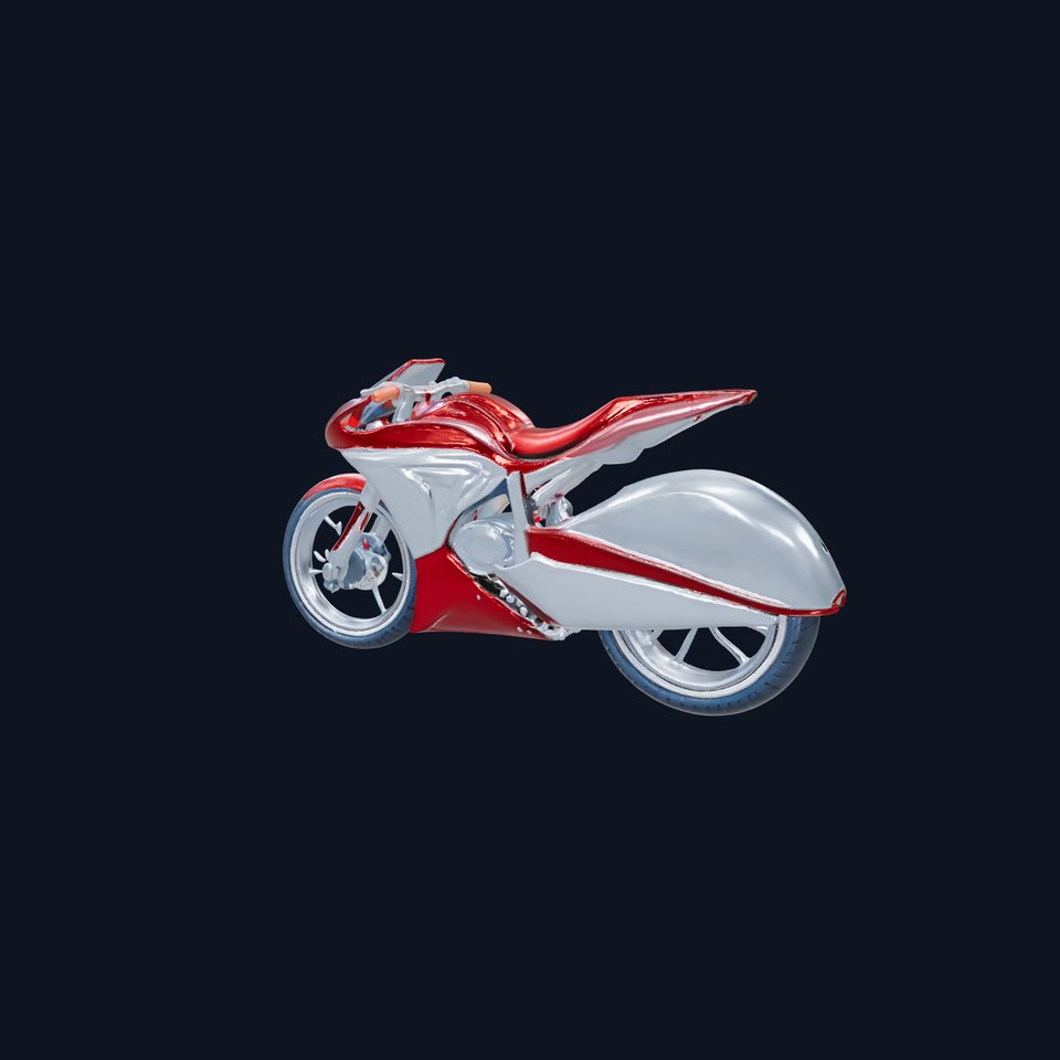 Futuristic Red Motorcycle model pack
