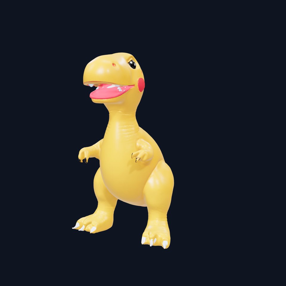 Yellow Dinosaur Toy model pack