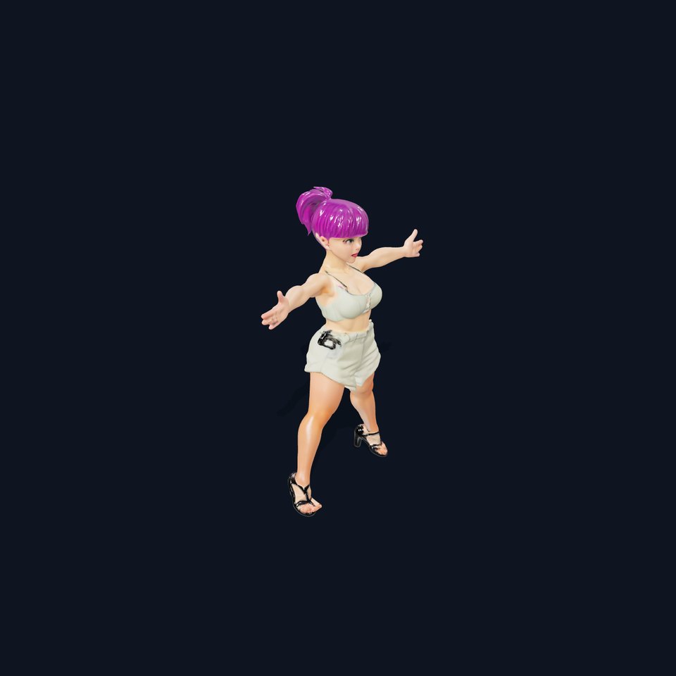 Vibrant Purple Hair Character model pack