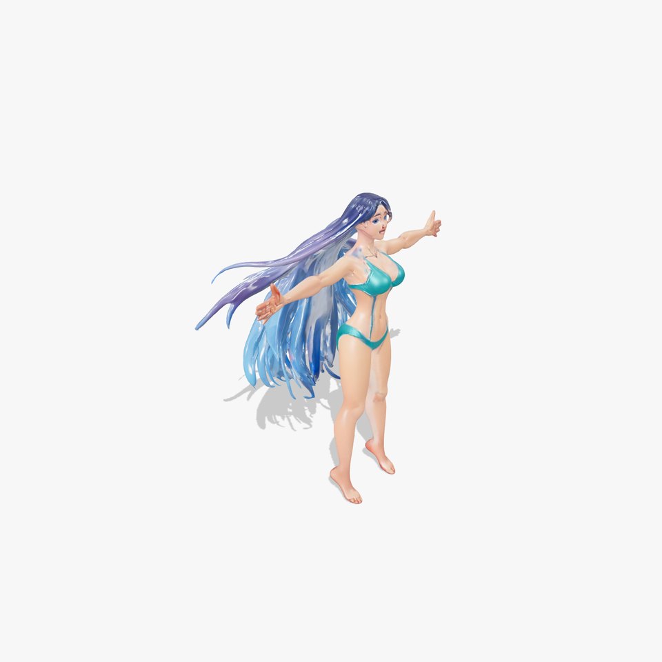Aqua Bikini Character model pack viewer poster