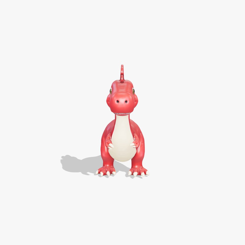 Red Cartoon Dinosaur model pack