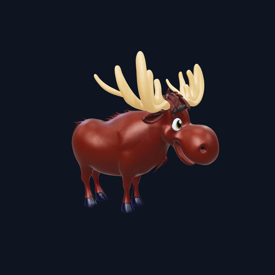 Charming Moose Cartoon model pack viewer poster