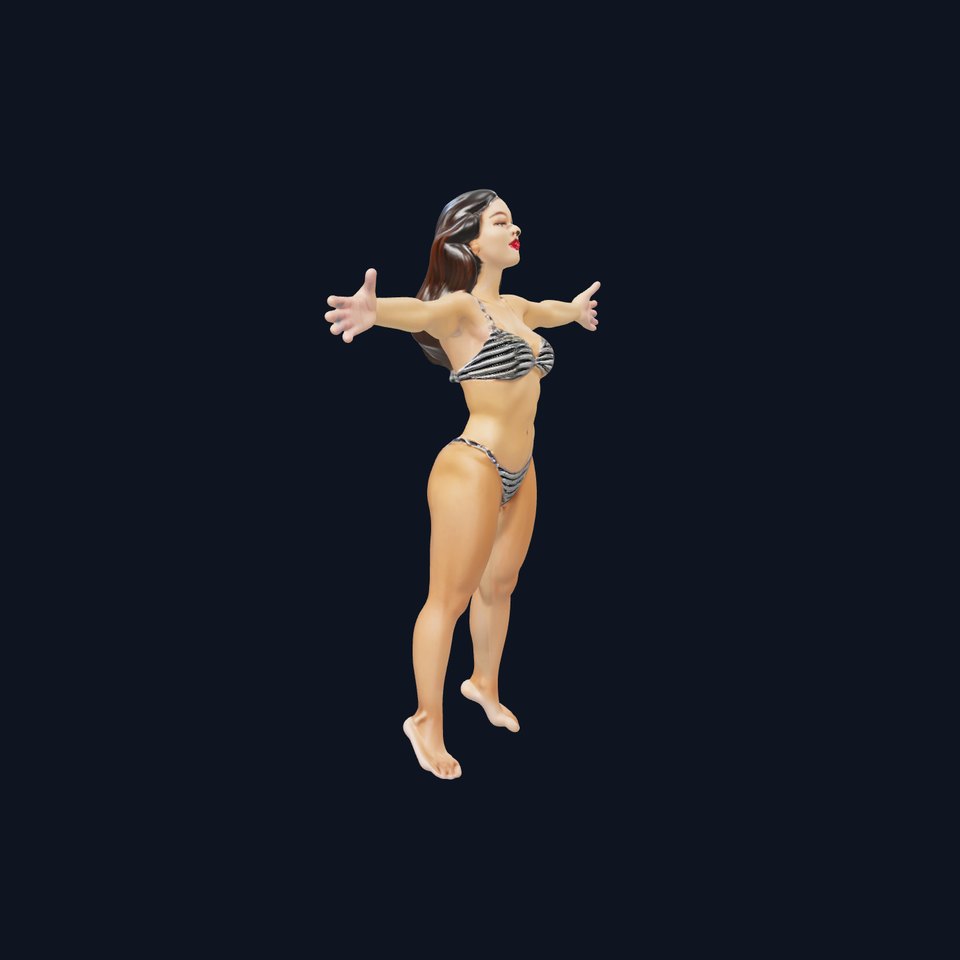 Striped Bikini Model Pack