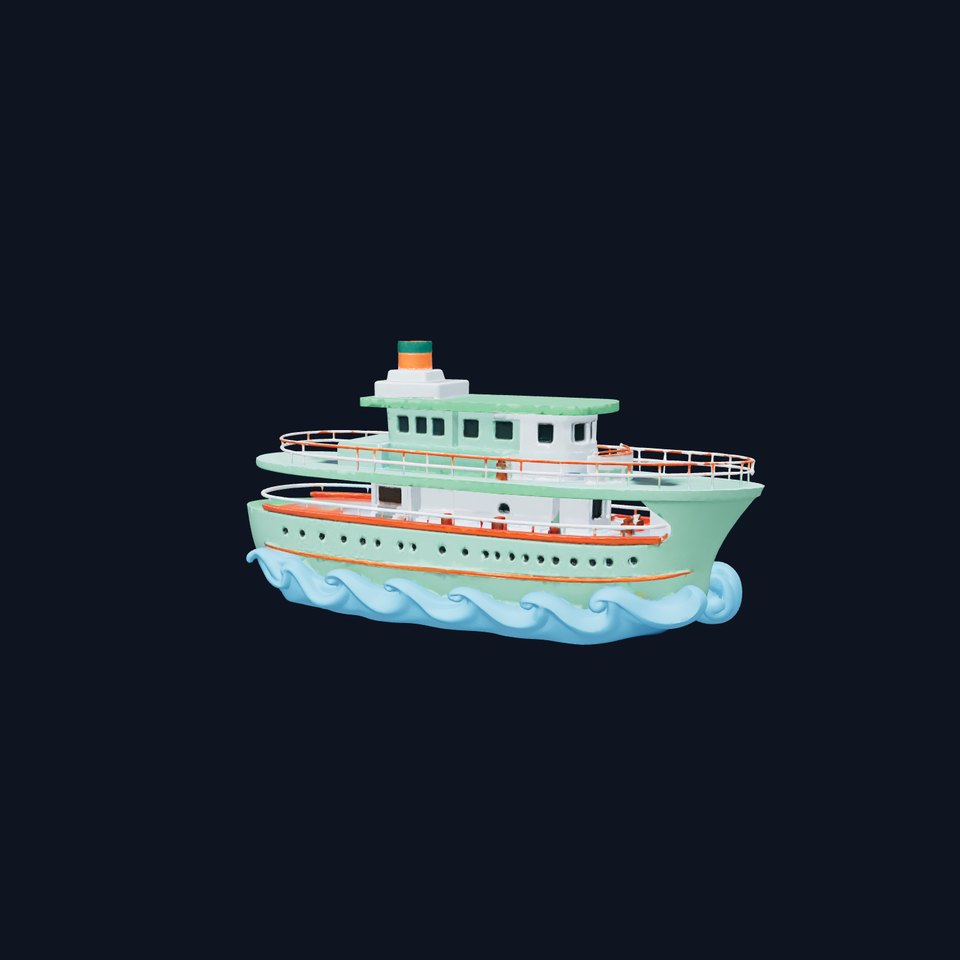Green Cruise Ship model pack