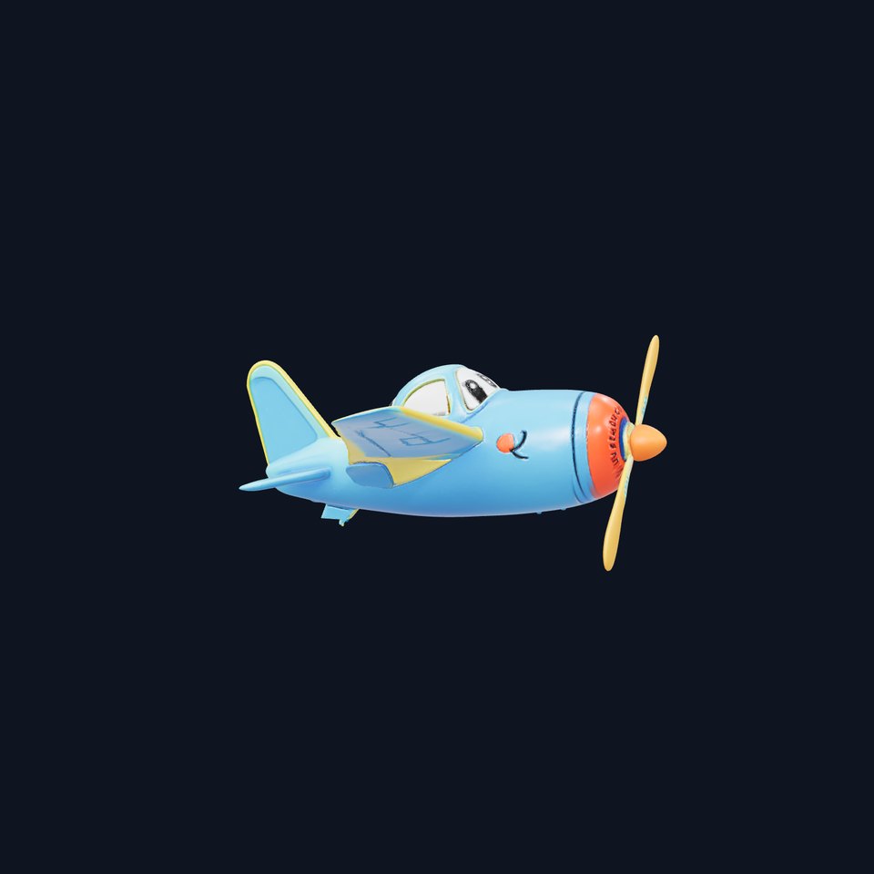 Cheerful Blue Plane model pack