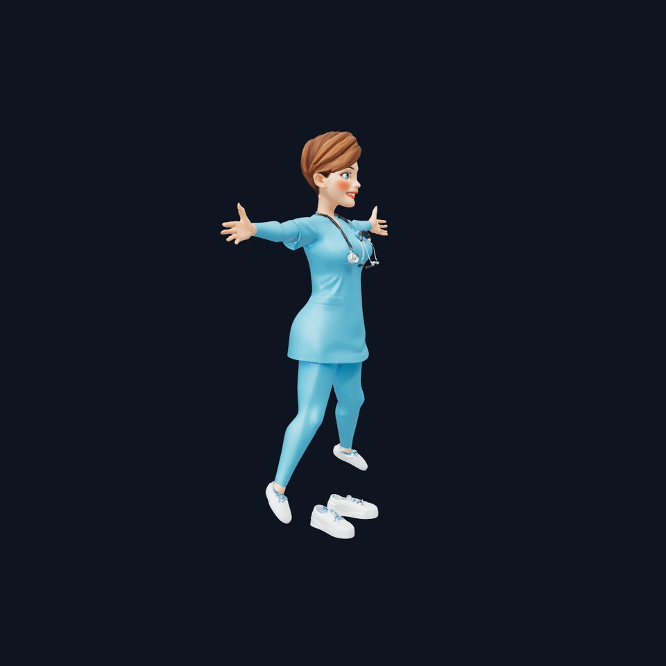 Blue Nurse Character model pack
