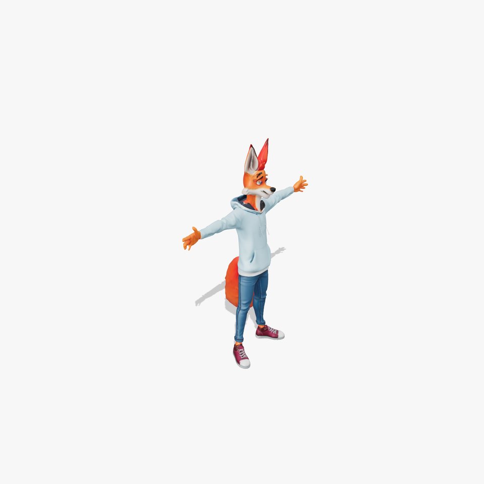 Stylish Fox Hoodie model pack