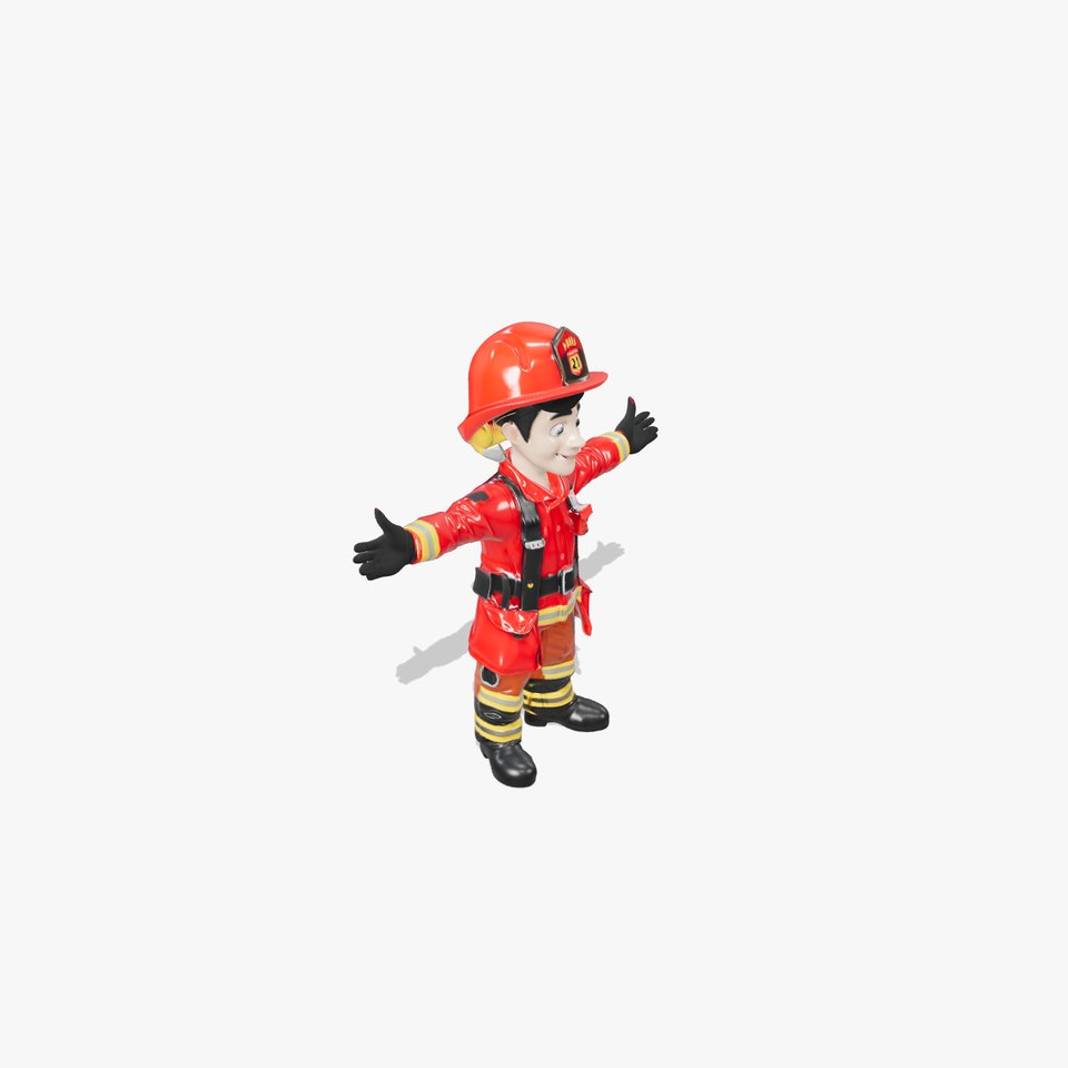 Energetic Firefighter Character model pack