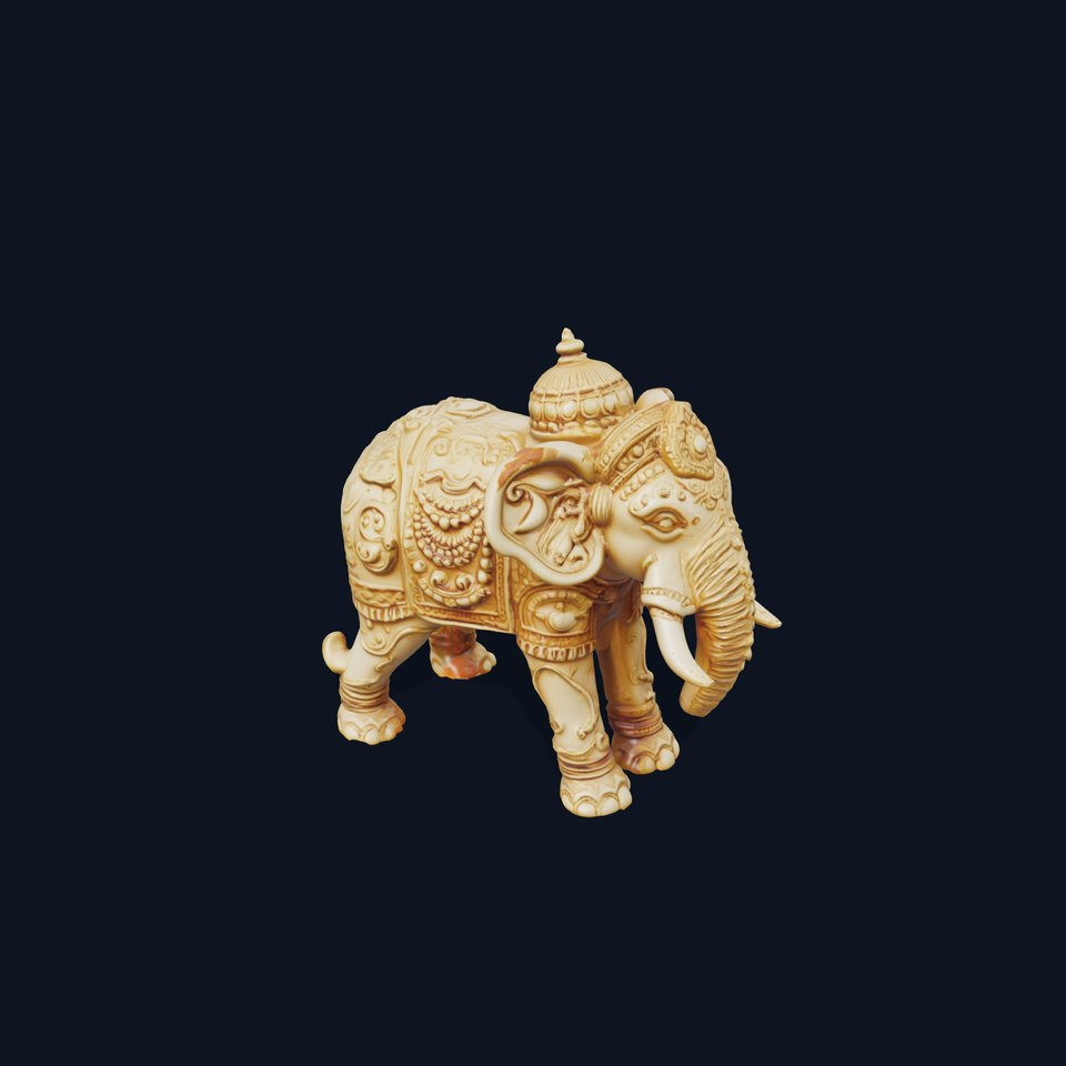 Ornate Carved Elephant model pack