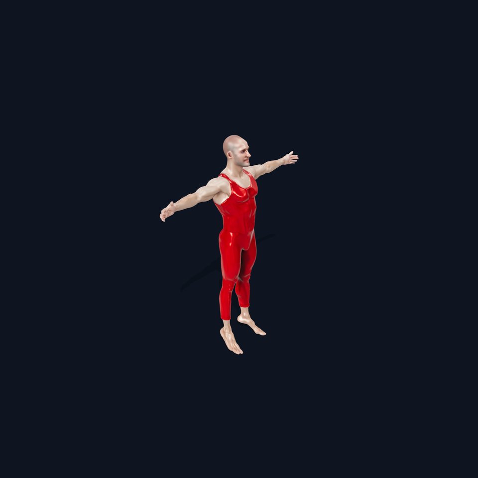 Red Athlete Bodysuit model pack
