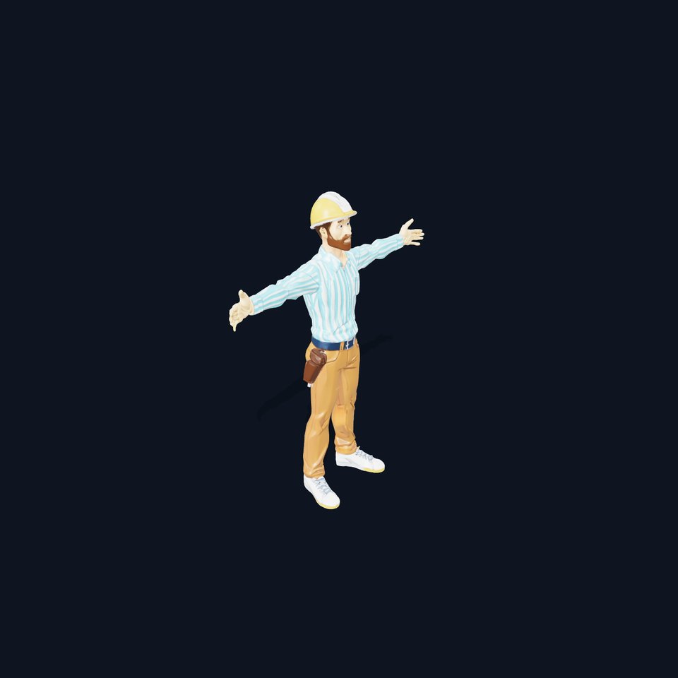 Striped Shirt Worker model pack viewer poster