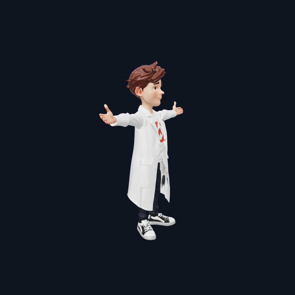 Friendly Scientist Character model pack