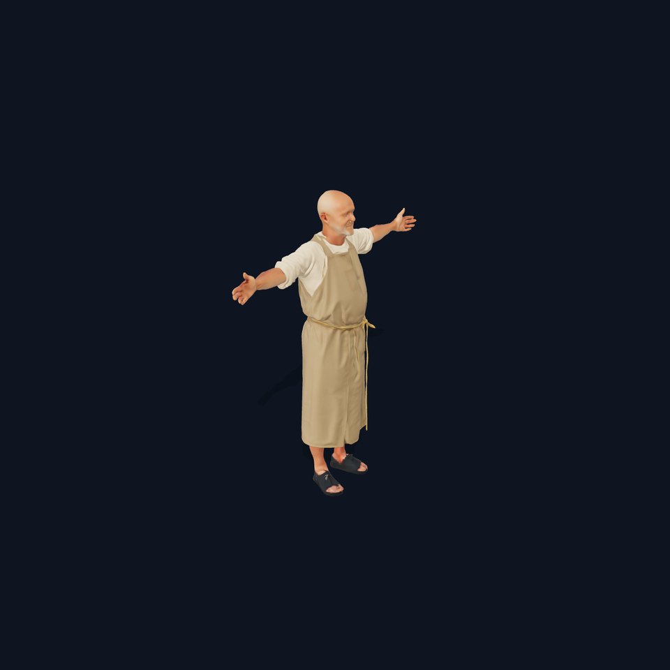 Elderly Monk Character model pack