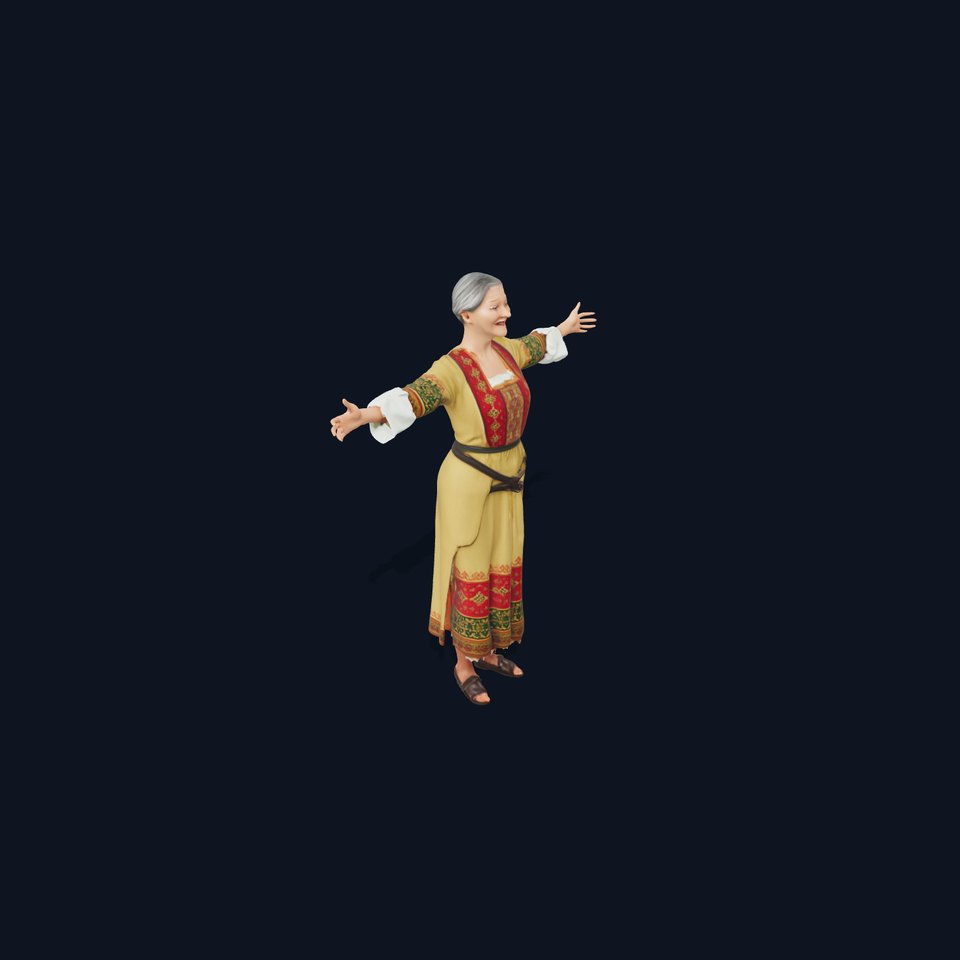 Traditional Folk Dress model pack