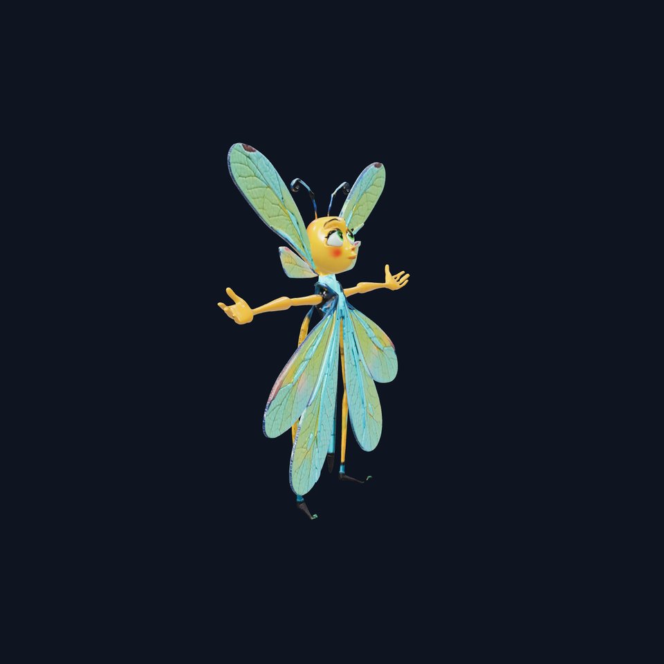 Vibrant Dragonfly Character model pack