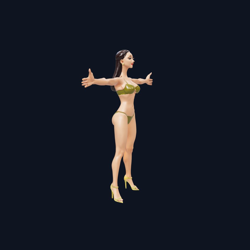 Olive Bikini Figure model pack viewer poster