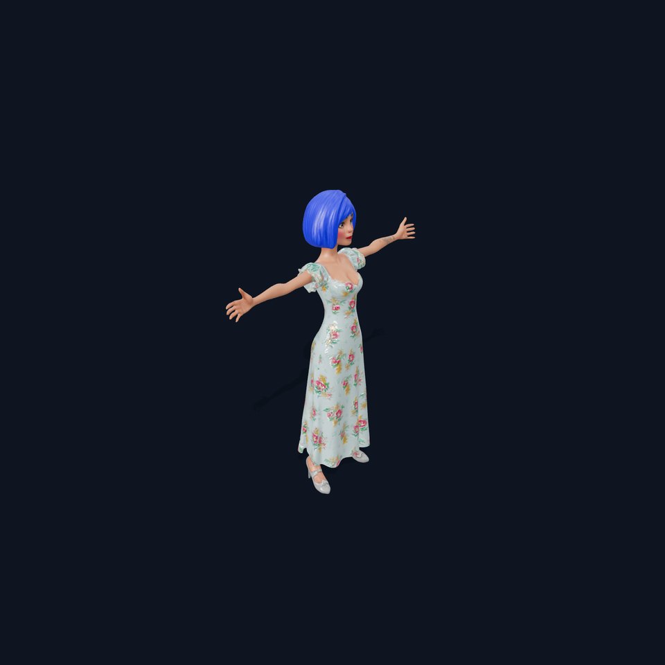Floral Dress Character model pack