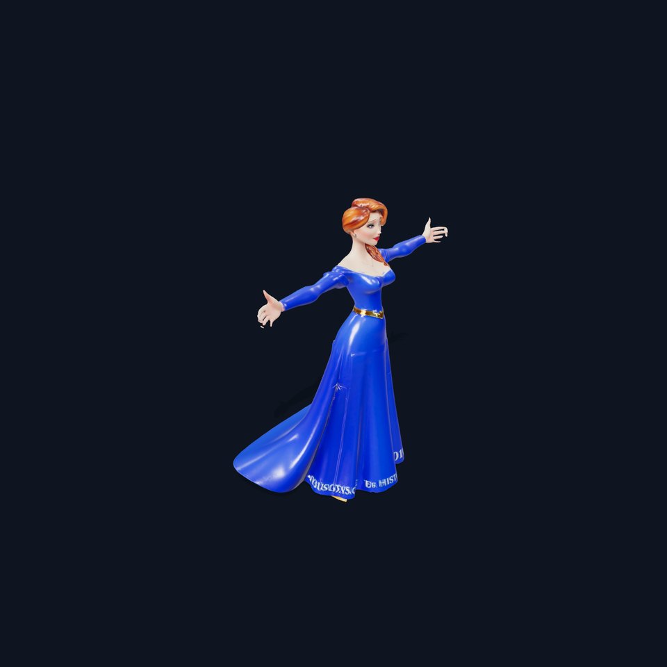 Elegant Blue Gown Character model pack