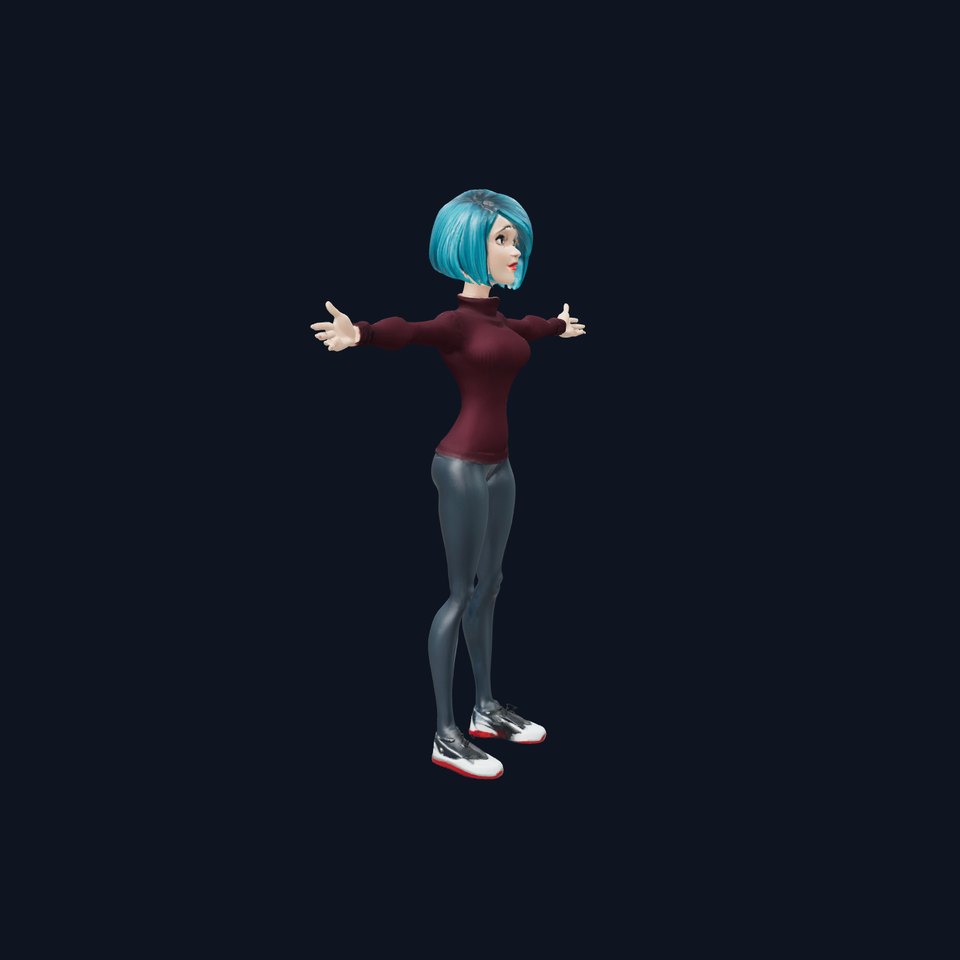 Stylish Cyan Character model pack