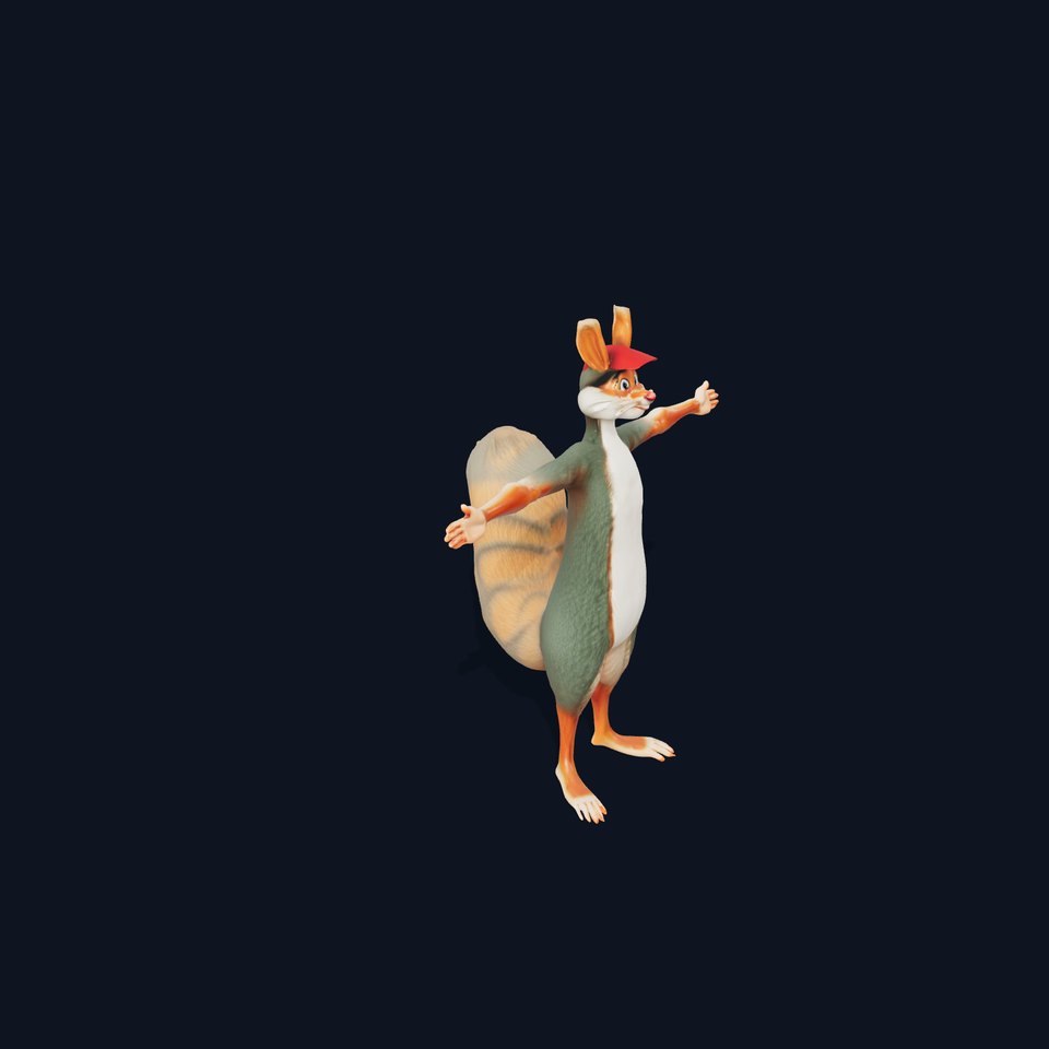 Cheerful Squirrel Character model pack