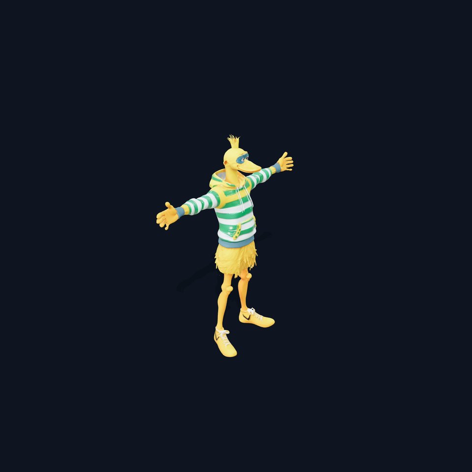 Striped Duck Character model pack