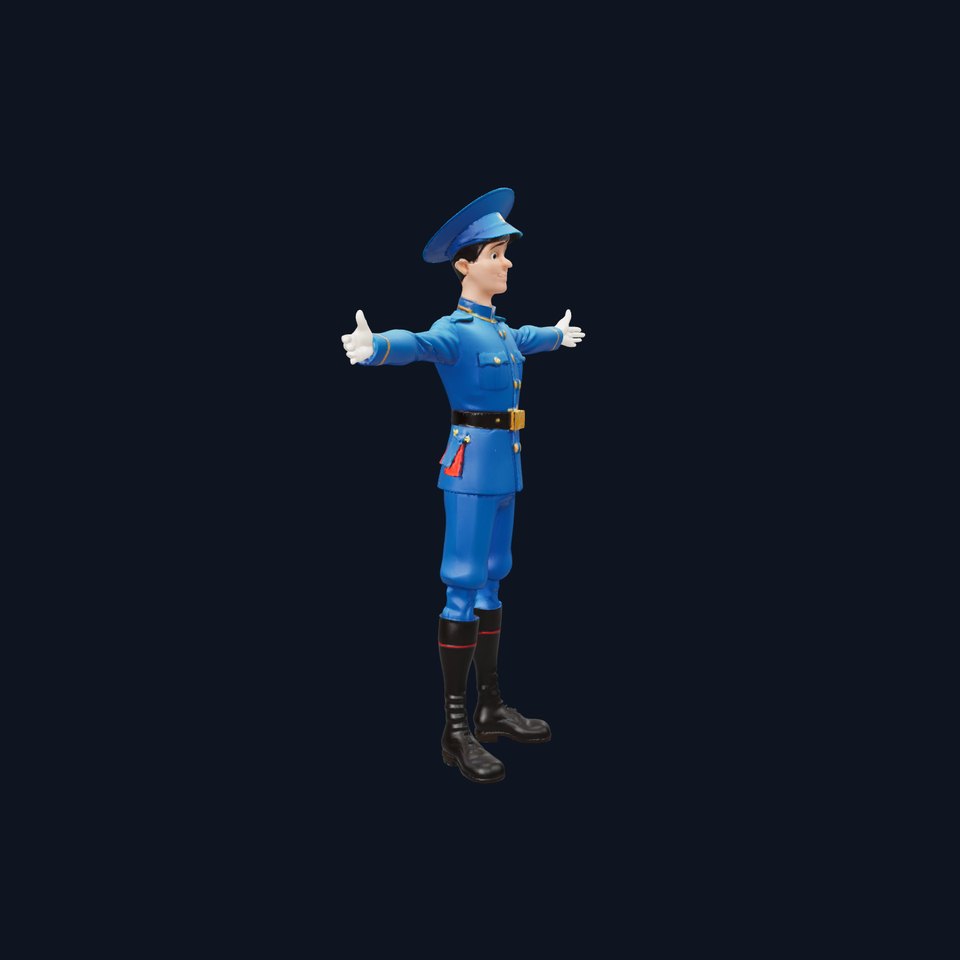 Blue Officer Character model pack viewer poster
