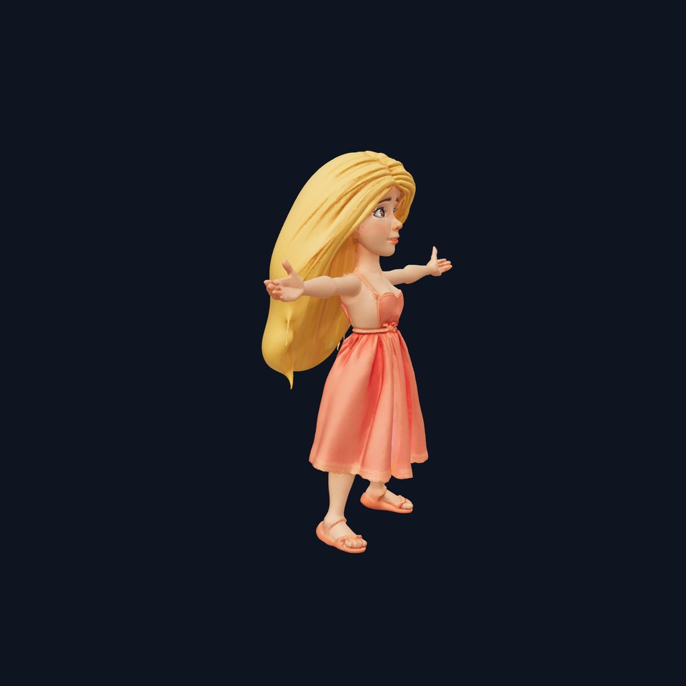 Blonde Character Dress model pack