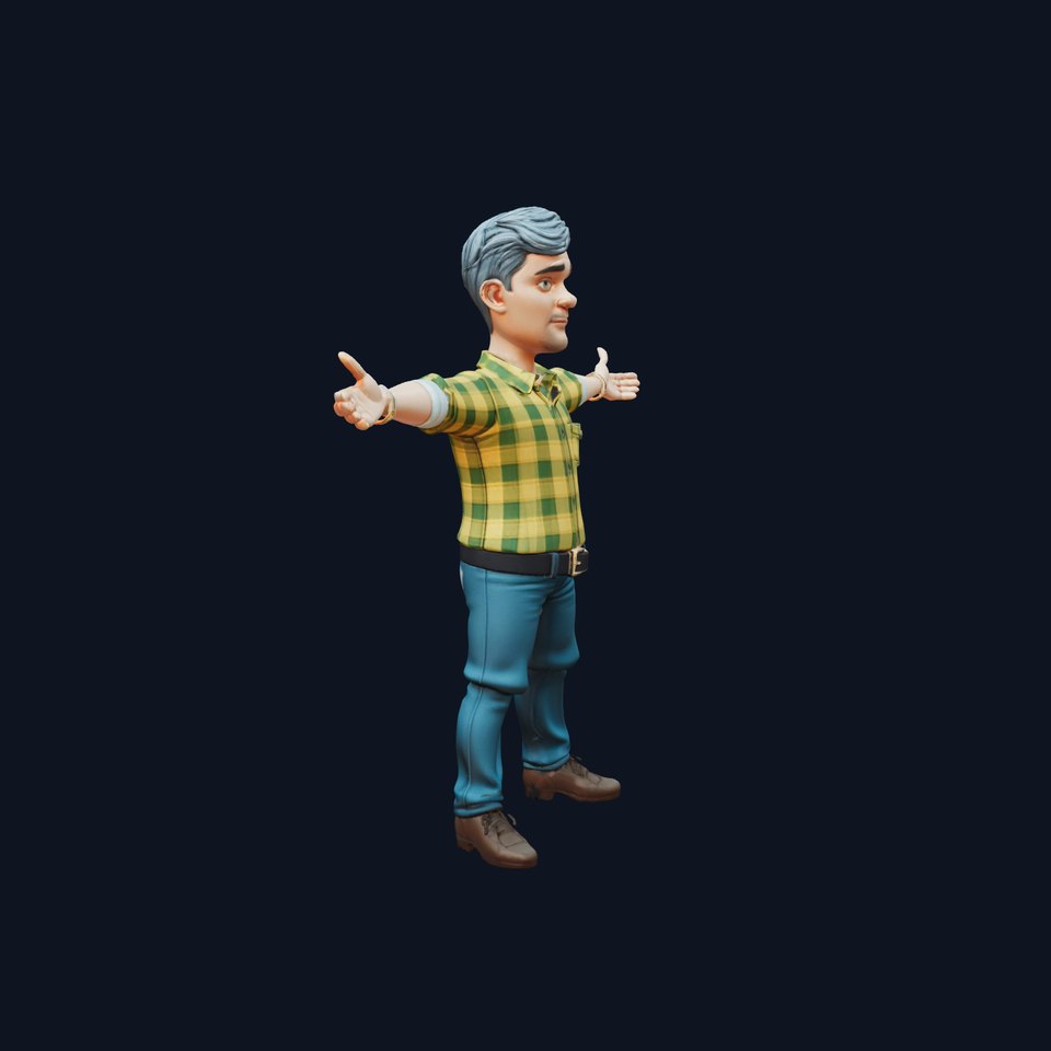 Casual Checkered Shirt Character model pack