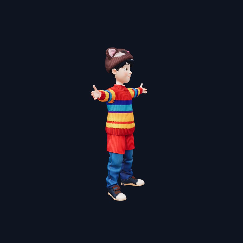 Colorful Striped Sweater model pack