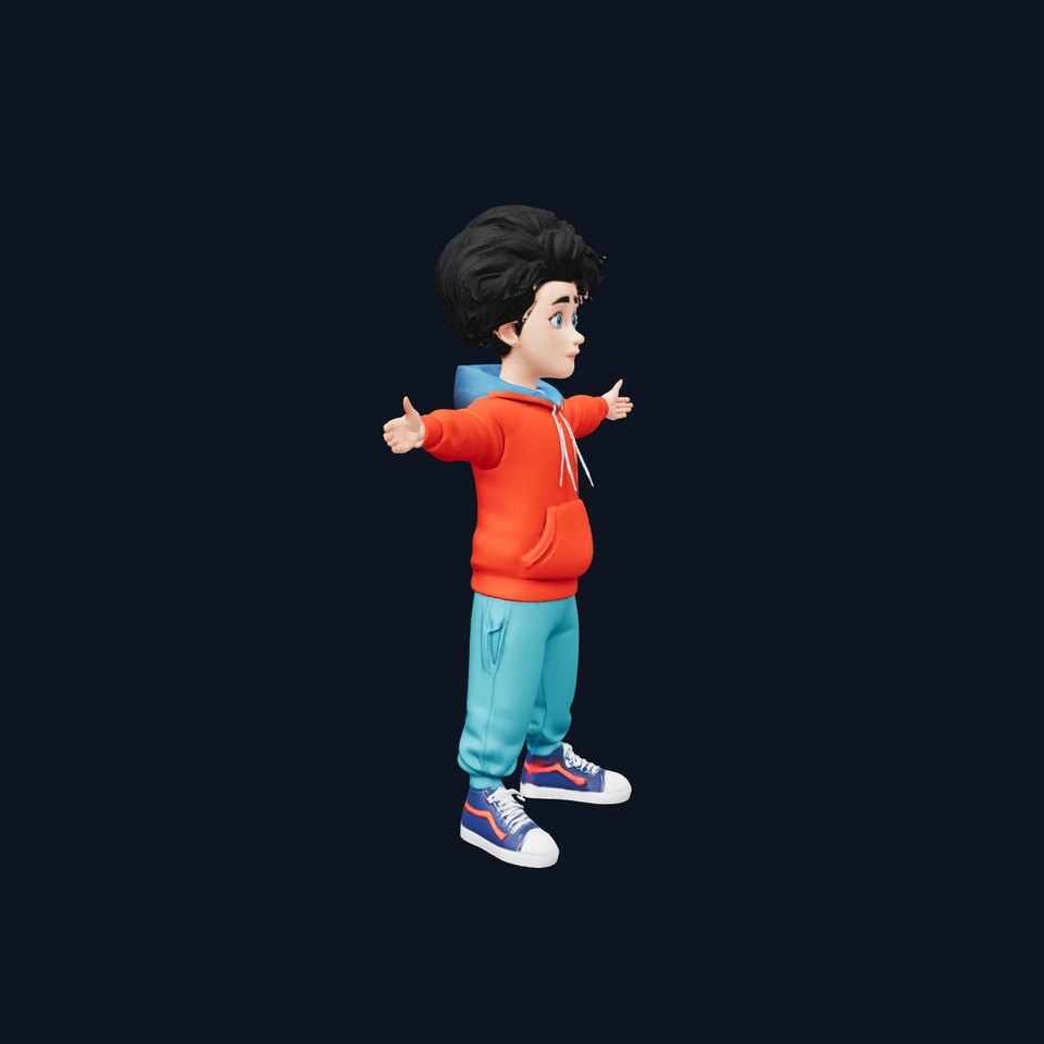 Animated Character Youth Hoodie model pack